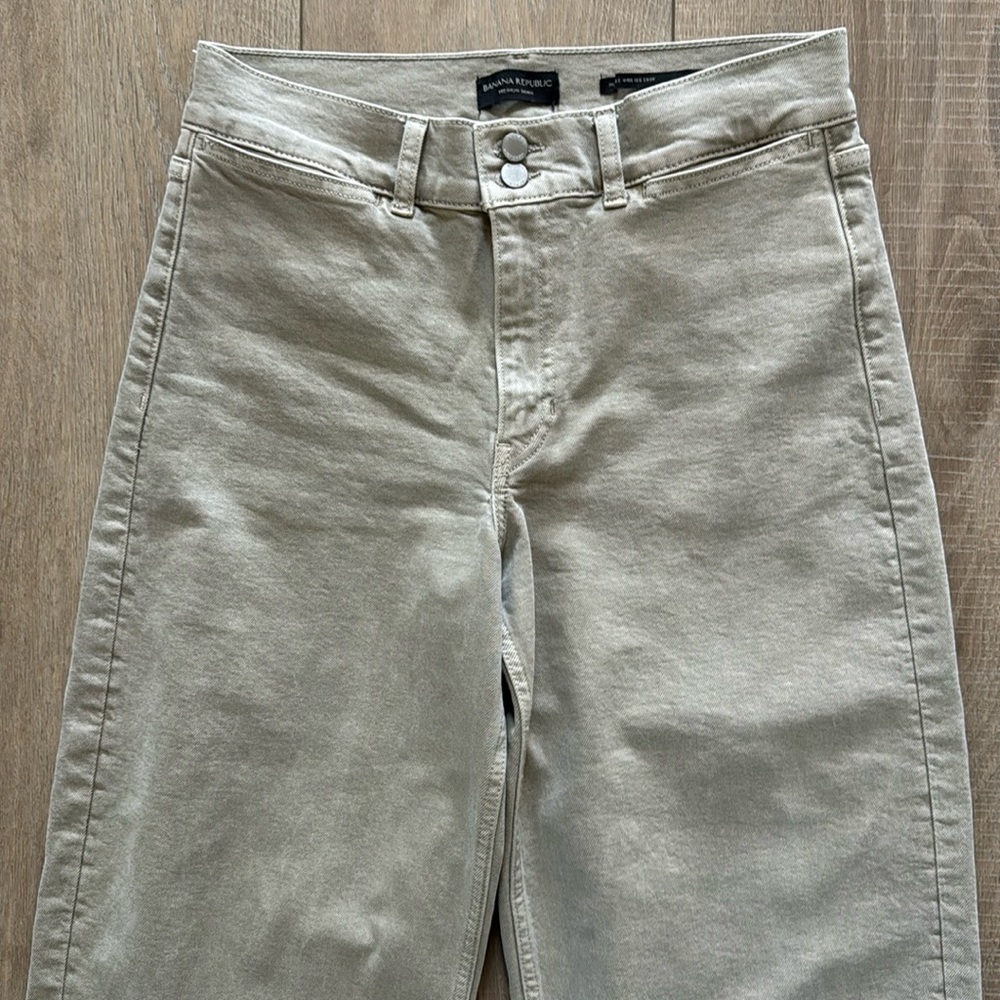 Banana Republic Quartz Denim High Rise Wide Leg Crop Jeans NWOT Women’s Size 30